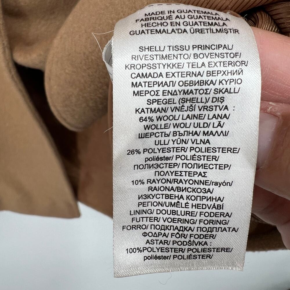 Lauren Ralph Lauren Tab Front Wool Blend Coat New Vicuna Brown Women's 8 Soft - Picture 8 of 14